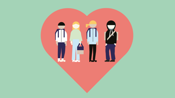 Illustrasjon viser en representasjon av ungdommer fra bydelen.