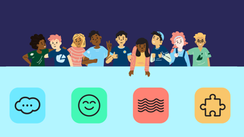 Illustrasjon viser et mangfold av ungdommer.