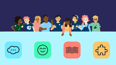 Illustrasjon viser et mangfold av ungdommer.