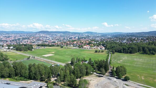Fugleperspektiv over ekebergsletta