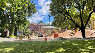 Område opp mot Vahl skole og Rudolf Nilsensplass.