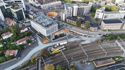 En viktig del av kontrakt K2D Tunnel og grunnarbeider Skøyen – Vækerø er to dype bergsjakter på Skøyen, som skal gi adkomst til Skøyen T-banestasjon