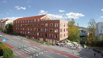 Illustrasjon av nye studentboliger i Maridalsveien.