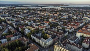 Flyfoto av deler av Oslo.