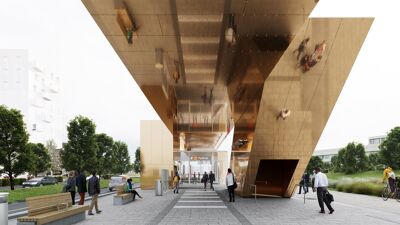 Visualisering av Flytårnet T-banestasjon