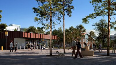 Visualisering av Lysaker T-banestasjon