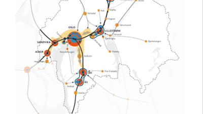 Strategisk kart fra gjeldende areal- og transportplan fra 2015, til sammenligning med nytt forslag