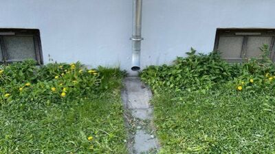 Taknedløp ut i renne