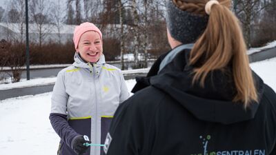 Line har fått hjelp av Frisklivssentralen til å komme i gang med utetrening.