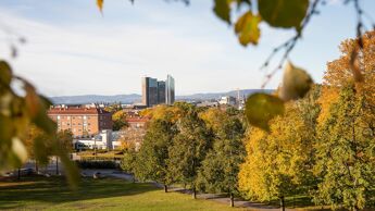 Oslo sett fra utsiktspunkt i Tøyenparken