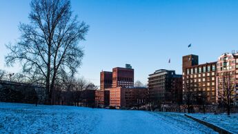 Oslo rådhus sett fra Akerhus festning