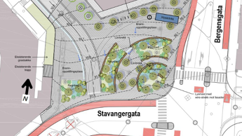 Skisse av ny løsning for rundkjøringen.