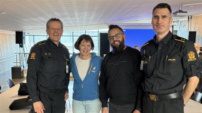 Bilde av politiet, arrangør og SaLTo-koordinator.