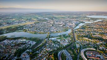 Dronebilde over Lillestrøm.