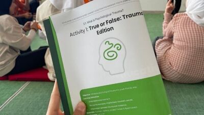 Brosjyre med tekst om traumer.