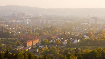 Dronebilde fra høst ved Tonsenhagen
