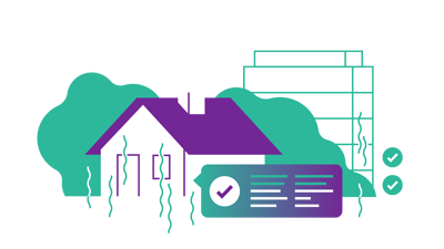 Illustrasjon radonmåling i bolig