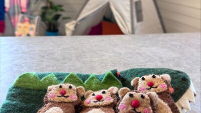 bildet viser interiør og leker i åpen barnehage