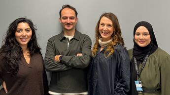 Bildet viser Rojbin, Alexander, Renate og Leila i Ung i jobb