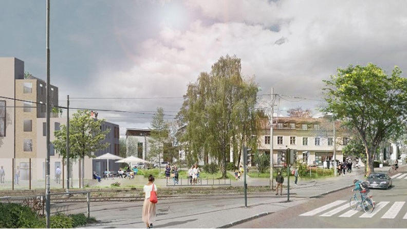 EBY har utarbeidet en plan for sentrum av Holtet. Her ses Kongsveien.