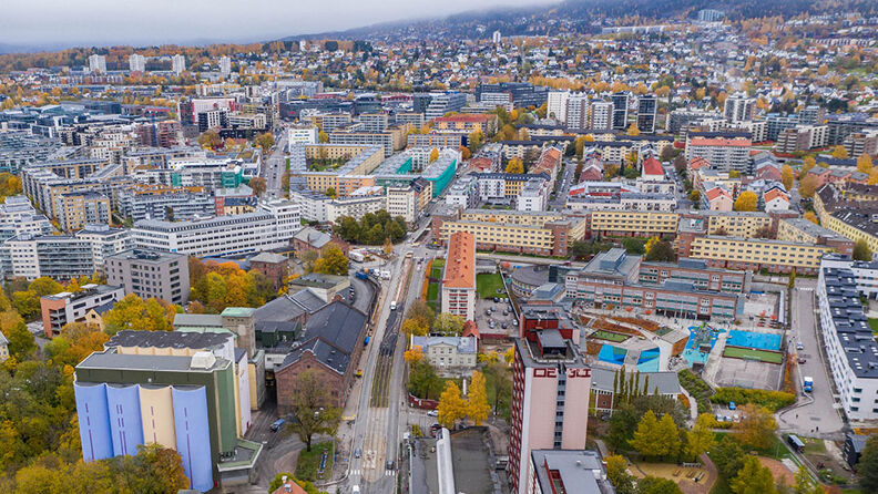 Grefsenveien sett fra luften