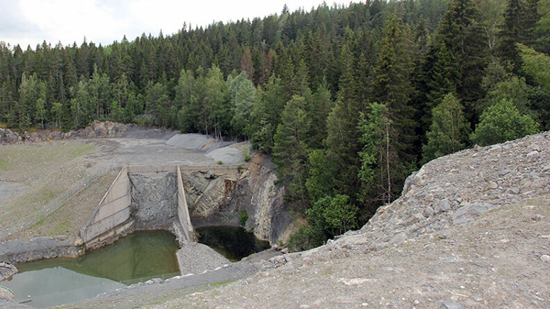 Dam midt i mellom skogen og steinbruddet.