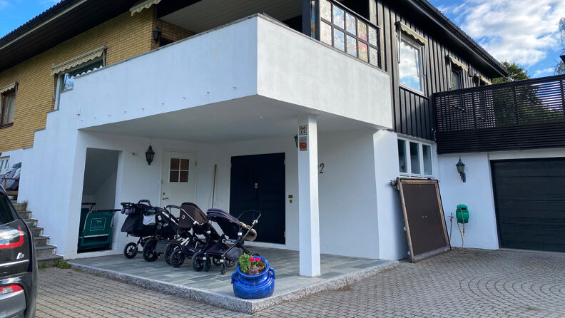 Hjørnet av barnehagen med inngang