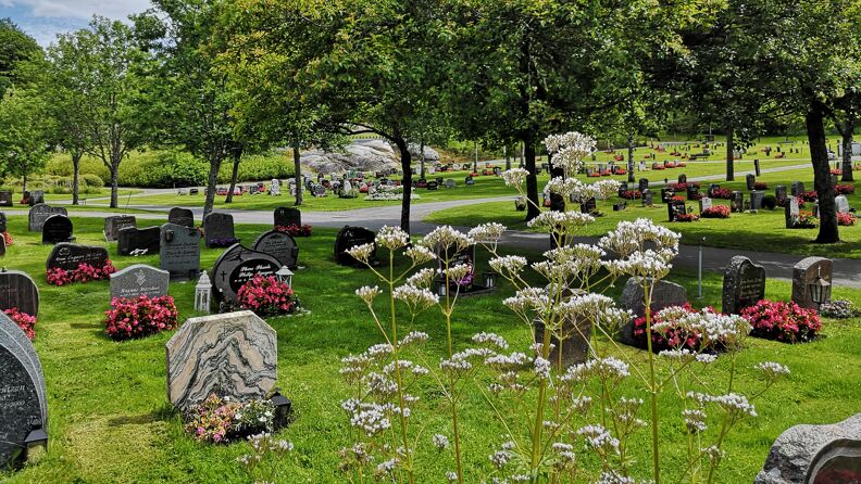 Blomster og gravplasser på Klemetsrud kirkegård