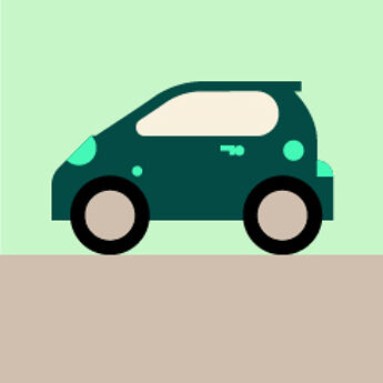 Illustrasjon grønn bil 