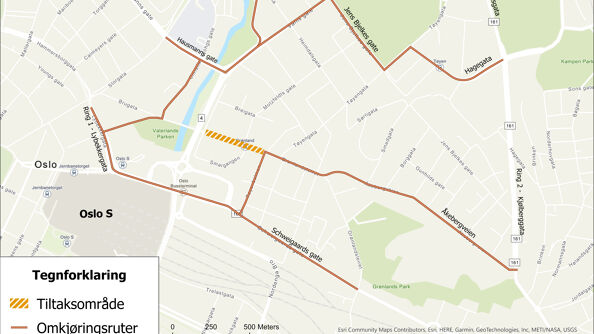 Kart over omkjøringsruter på Grønland