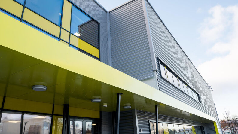 Inngangspartiet på Lambertseter flerbrukshall.