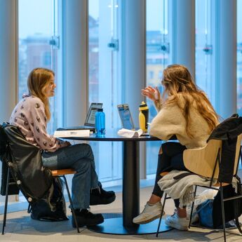 Two students studying together