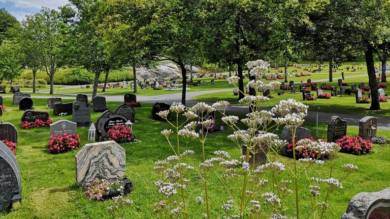 Blomster og gravplasser på Klemetsrud kirkegård