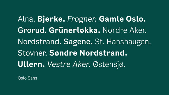 Skrifttypen Oslo Sans er inspirert av skilt.