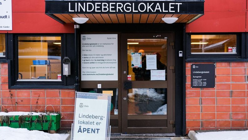 Viser hovedinngang til Lindeberghjemmet