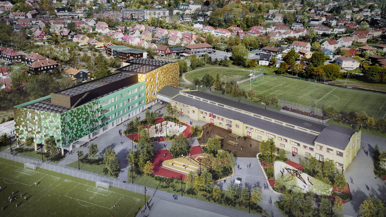 Illustrasjon av Voldsløkka skole og kulturstasjon