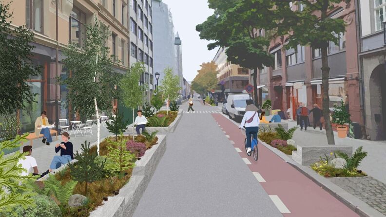 Midlertidig kjøremønster Kirkegata 2022