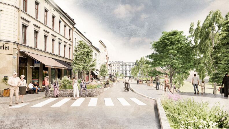 Illustrasjon bylivsgata Nedre Grünerløkka