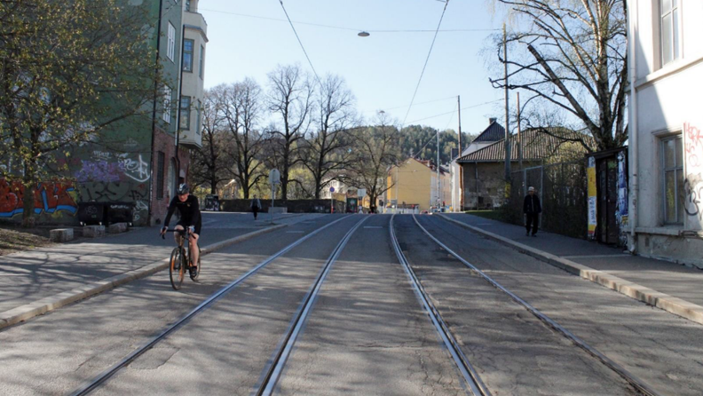 Bilde av syklist i Oslo gate