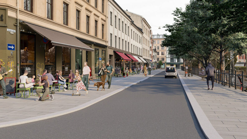 En illustrasjon fra Søndre med mulighetsrom for utforming