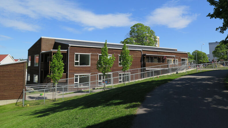 Utsikt til framsiden av barnehagen