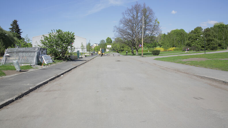 Fra gamle Munchmuseet går Tøyengata over til dagens gang-/sykkelvei