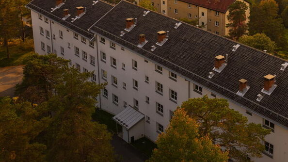 Bilde tatt fra høyden på Tonsenhagen, Bydel Bjerke, en disig ettermiddag i september.
