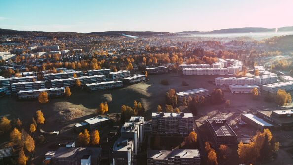 Dronefoto over Furuset