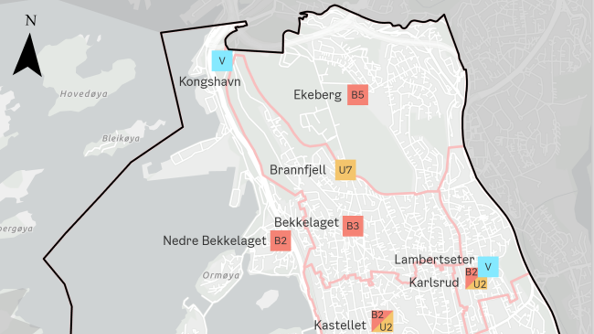 Klikk på bildet for full størrelse (nytt vindu) Kart over område 13 Nordstrand