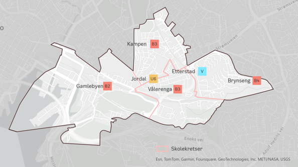 Kart over område 1 Sentrum sør