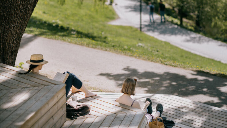 Byliv i paviljongen ned mot Akerselva
