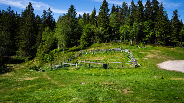 Inngjerdet område utenfor Sinober sportsstue i Lillomarka.