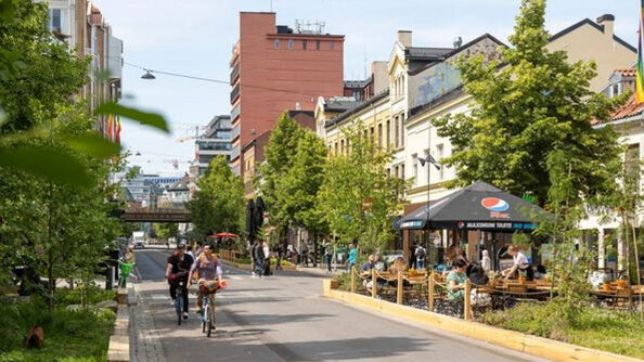 A photograph of the Bylivsgata in Grønland neighborhood of Oslo