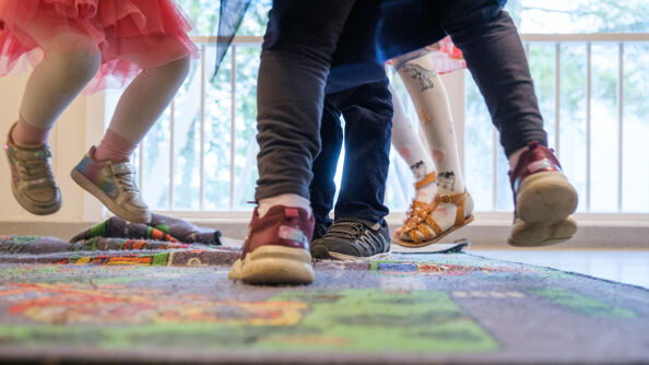 Children dancing in kindergarten